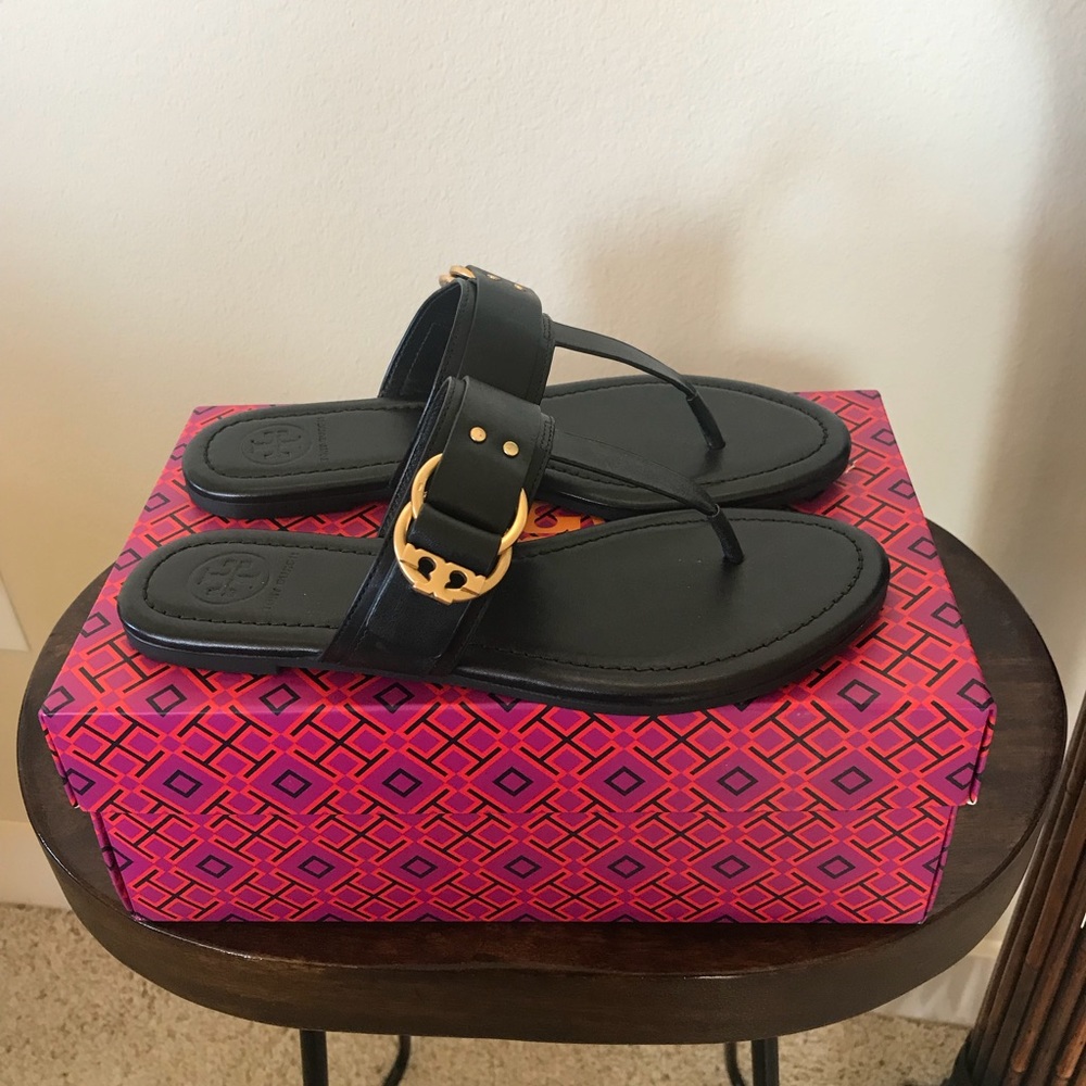 NWT TORY BURCH MARSDEN LEATHER FLAT THONG SANDALS